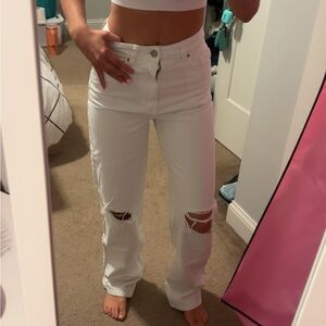 PacSun White Ripped Boyfriend Jeans